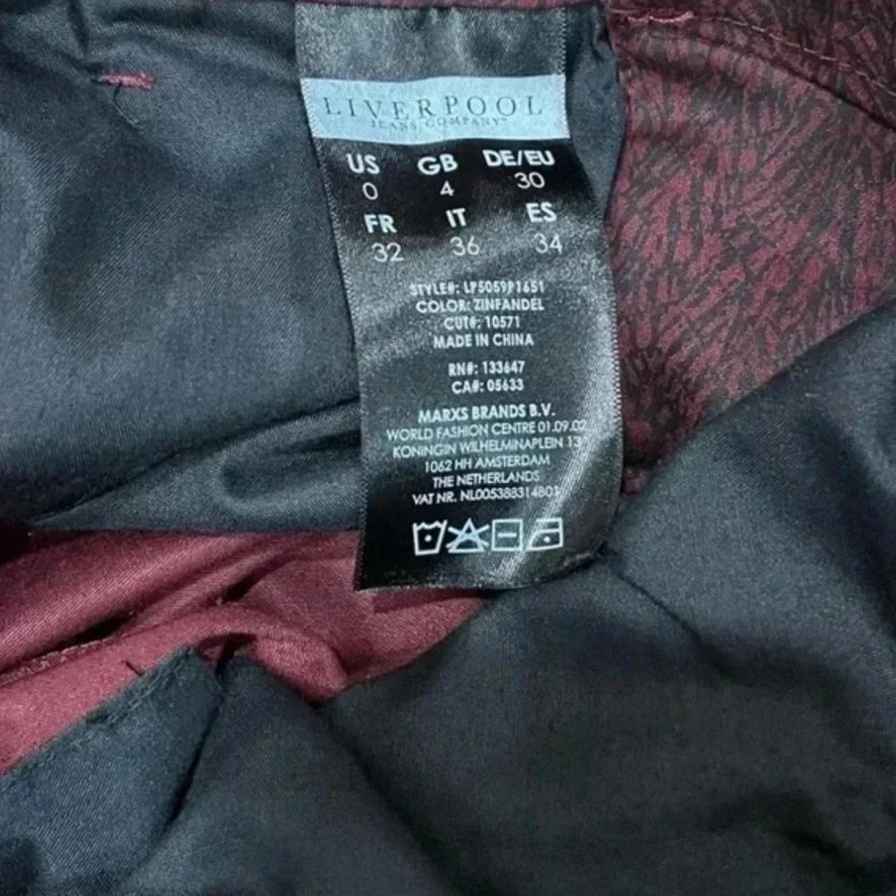 -bundle 3 or more Liverpool Burgundy Skinny Pants